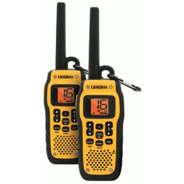 UNIDEN MHS050-2 SUBMERSIBLE VHF MARINE RADIO+NEW+WTY 2 H/SETS+BOAT+WATERPROOF