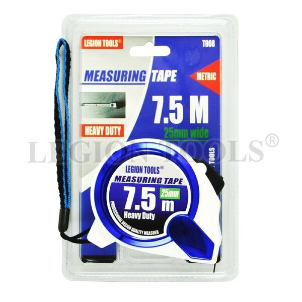 Measuring Tape 7.5M Heavy Duty Steel Ruler Auto Lock Hold Button Centimetres