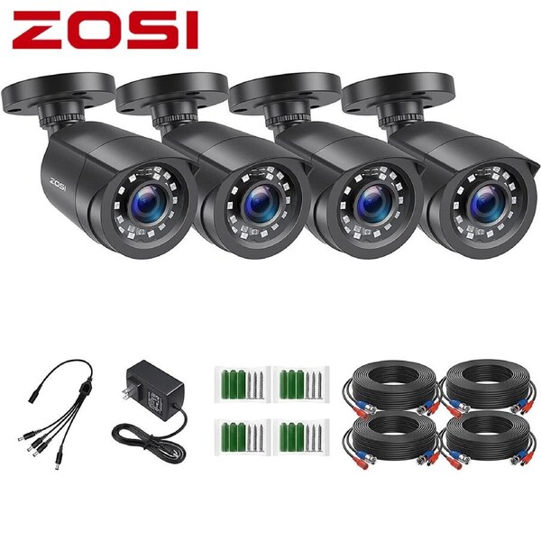 ZOSI 1080p 4pcs Bullet Security Camera for CCTV Surveillance System Night Vision