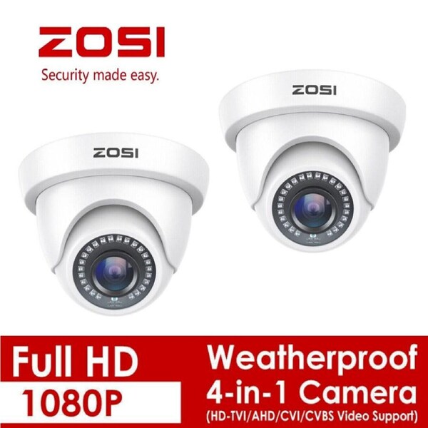 ZOSI 2PK 4in1 HD 1080P Outdoor CCTV Home Security Surveillance Camera IR Night