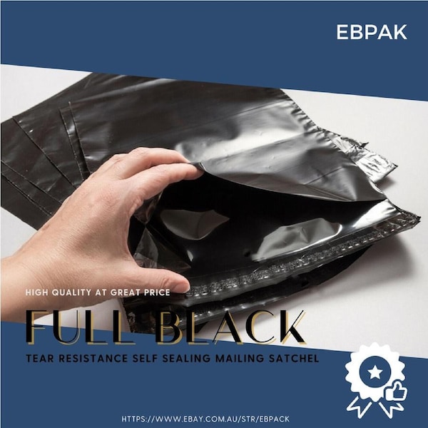 Premium Black Matte Poly Mailer 03 Mailing Satchel 310 x 405mm x100