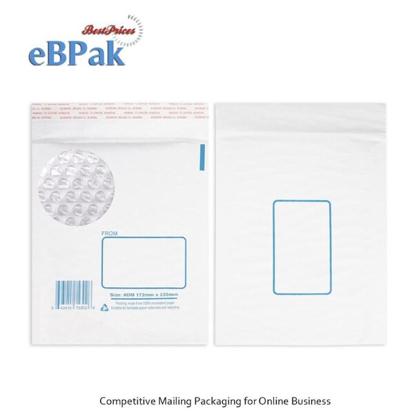 200x Bubble Envelope DM 172 x 220mm DVD CD Mailer Padded Bag