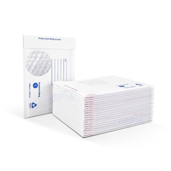 250x Bubble Padded Bag Mailer 01 160mm x 230mm White Cushioned Envelope