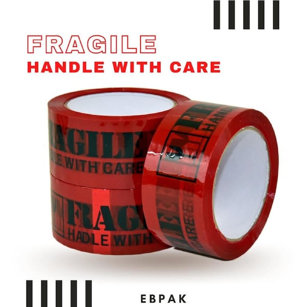 Fragile Packing Tape RED Black 48mm x 75m Packaging Tape x36