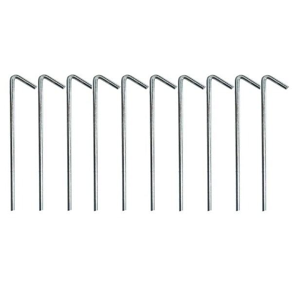 10x Tent Pegs 225mm x 6mm Heavy Duty Gal Steel Camping Tarp Galvanised Stakes