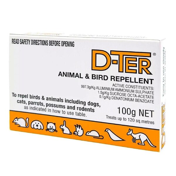 D-Ter Animal Bird Repellent 100gm Possum Deterrent Rabbit Dog Cat Animal Spray