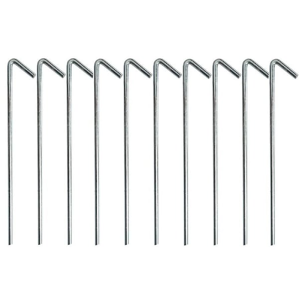 10x Tent Pegs 300mm x 8mm Heavy Duty Gal Steel Camping Tarp Galvanised Stakes