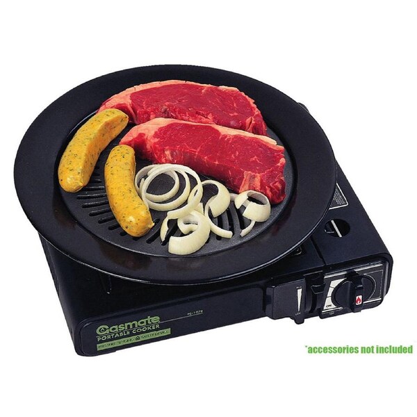 Butane Stove Gasmate® Gas Grill Griddle Pan BBQ Porcelain Plate Kit No Stick Fat