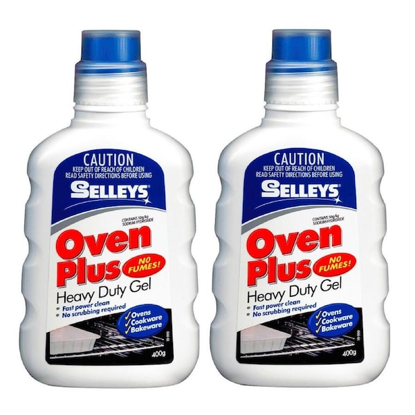 2x Oven Cleaner Heavy Duty Gel Selleys 400g Oven Plus No Fumes Rack Cleaner