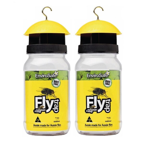2xFly Wasp Trap Genuine EnviroSafe® Ultimate with Bait Blow Horse House Catcher
