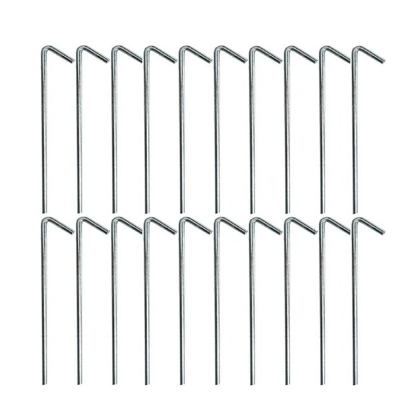 20x Tent Pegs 225mm x 6mm Heavy Duty Gal Steel Camping Tarp Galvanised Stakes