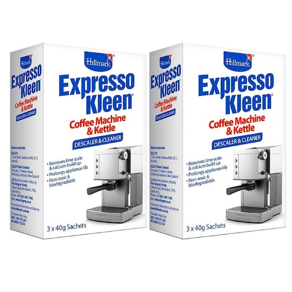 Hillmark 80g (6 Satchel) Expresso Kleen Coffee Machine Kettle Appliance Descaler