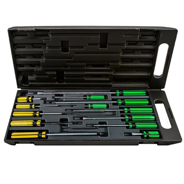 Screw Driver Set 13 piece Phillips & Flat in Carry Case Quality 13pc Screwdriver