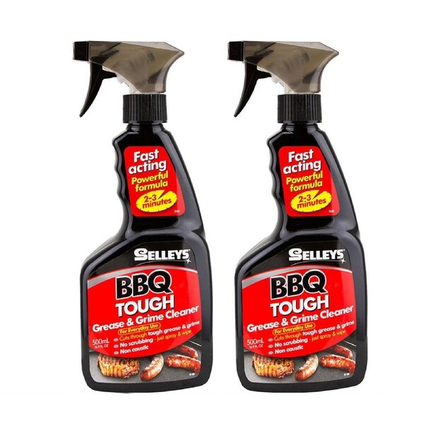 2x BBQ Cleaner Selleys Heavy Duty Tough Grease Grime Grill Safe Oven Spray 500ml