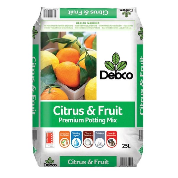 Debco 25L Citrus Fruit Premium Potting Planting Mix Fertiliser Tub Garden Soil