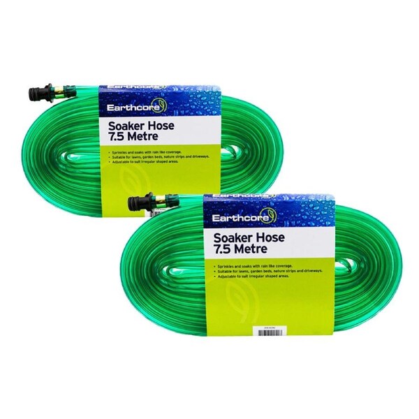 2x Soaker Hose 7.5m PRO Quality Earthcore® Garden Lawn Sprinkler Water DripTube