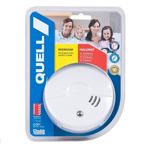 Smoke Alarm Fire Detector Quell® Photoelectric Worry Free Intelligent Bonus 9V