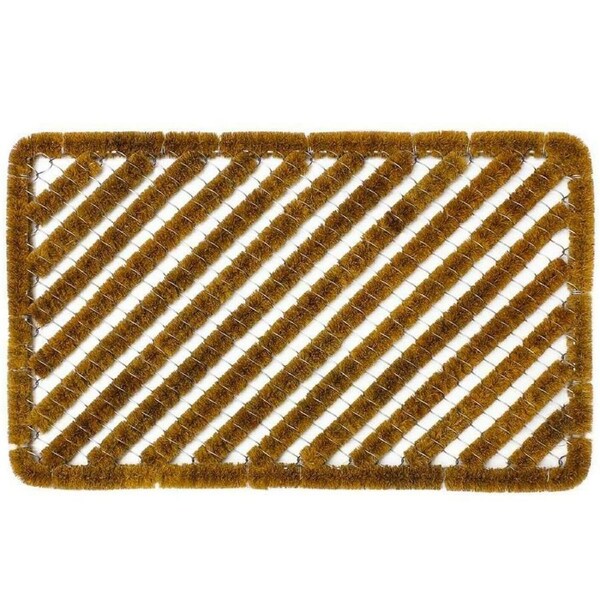 Coir Scraper Door Mat 60x40cm Wire Outdoor Boot Shoe Scrubber Cleaner Remover