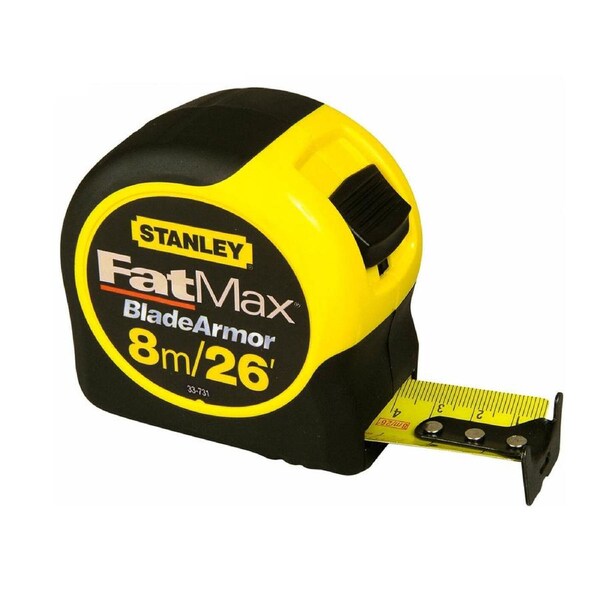Stanley® FatMax 8m 26ft Tape Measure Metric & Imperial 8Mtr Inches Feet