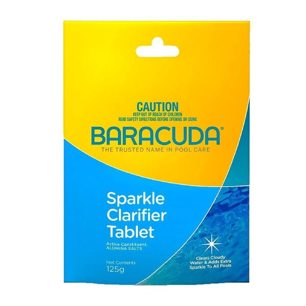 6x Sparkle Clarifier Tablet 125g Baracuda Clarifier Strength Clears Cloudy Water