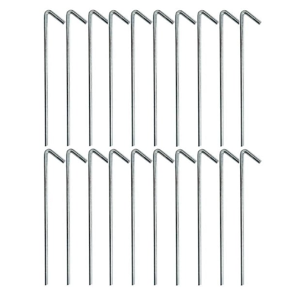 20x Tent Pegs 300mm x 8mm Heavy Duty Gal Steel Camping Tarp Galvanised Stakes