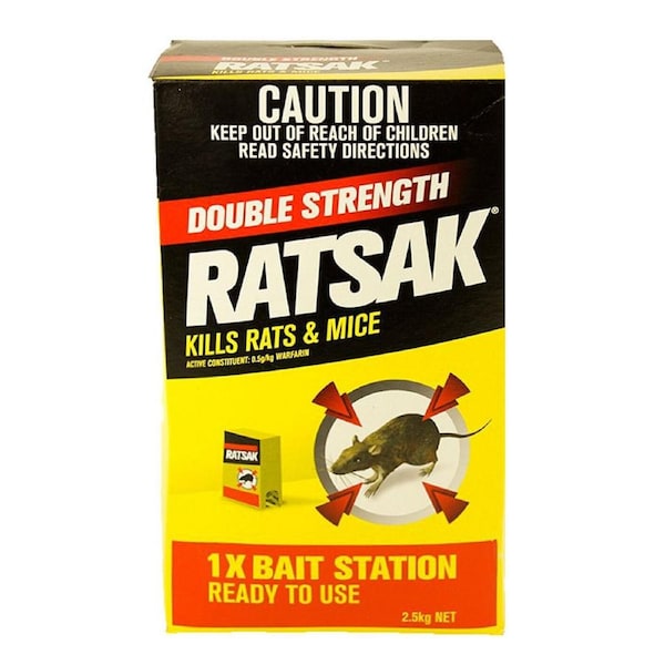 Ratsak Double Strength Huge 2.5kg Rat Mouse Killer Mice Rodent Bait Trap Poison