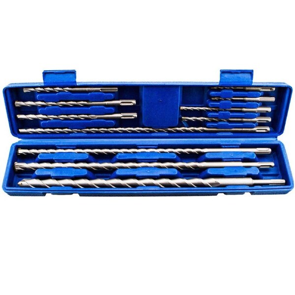 11pc SDS Drill Bit Set Masonry Hammer Rotary Tungsten Carbide Tip Kit Case Med