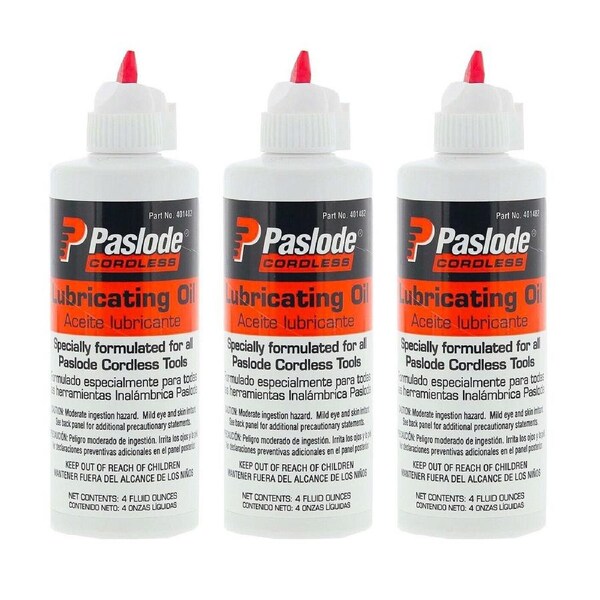 3x Paslode Genuine Oil 115ml 4oz Lubricating Impulse Pneumatic Nailer Nail Guns