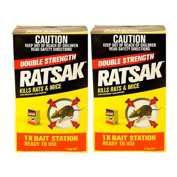 Ratsak Double Strength Huge 5 kg Rat Mouse Killer Mice Rodent Bait Trap 1046903