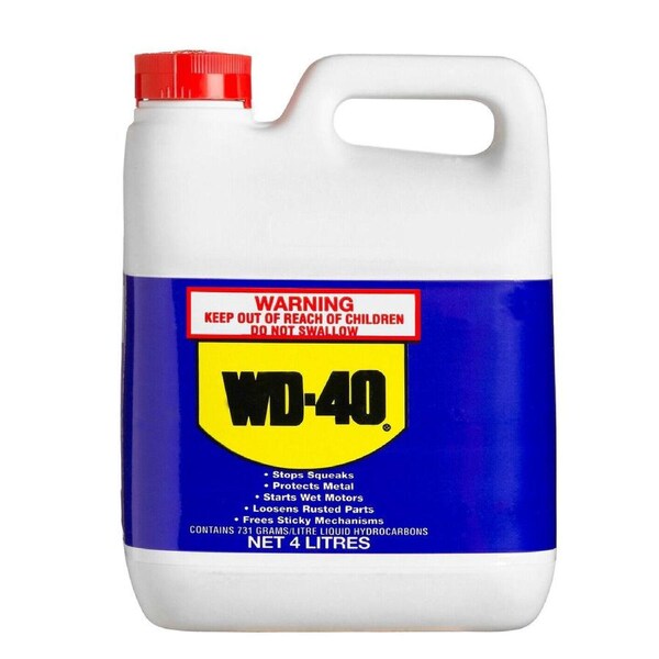 WD40 Multipurpose Lubricant 4Ltr Bulk WD40 Degreaser Stop Squeaks Rust 4L6402861
