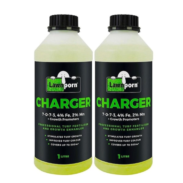 2x Lawnporn Charger Fertiliser 1L PRO Concentrate Lawn Turf Garden Grow Enhancer