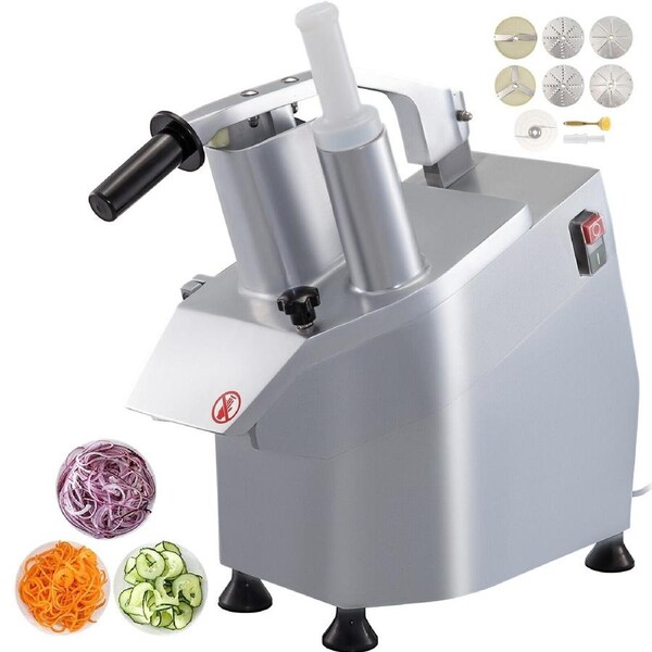 Electric Vegetable & Fruit Cutter with 6 Disks, 1600RPM, Stainless Steel