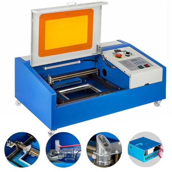 40W CO2 Laser Engraver Cutter Machine with USB and LCD Control, 300x200mm