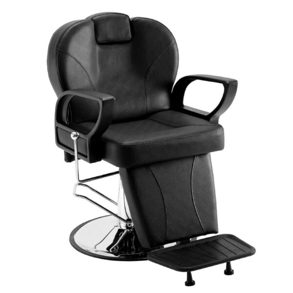 Reclining Hydraulic Salon Chair with Adjustable Headrest and 360° Swivel Function