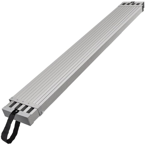Telescoping Aluminum Scaffold Plank, 8-13 ft, 500 lb Capacity, Non-Slip Surface