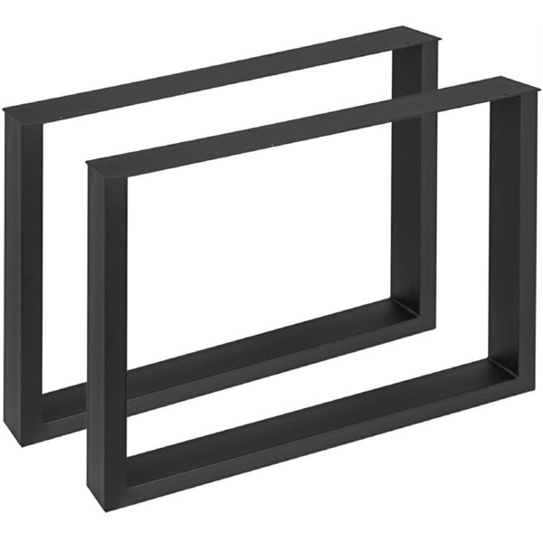 Heavy-Duty Black Metal Table Legs - Square Frame, 900x720mm, Easy Assembly
