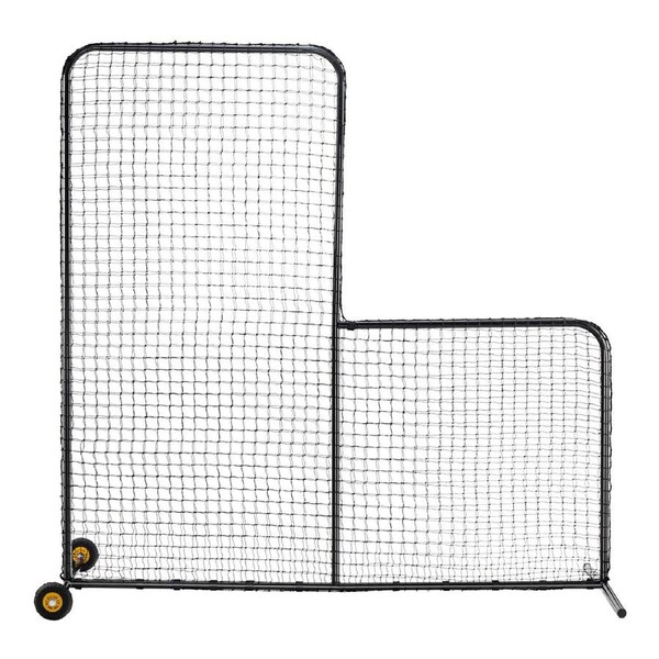 7x7ft L Screen Pitching Net with Wheels for Baseball & Softball Safety