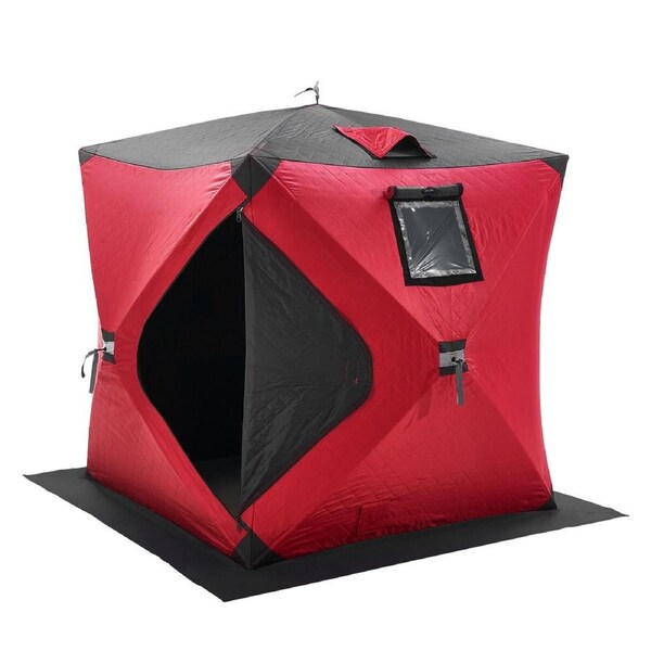 Portable 1-2 Person Pop-Up Ice Fishing Tent with Insulated Weatherproof Design