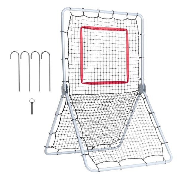 Adjustable Baseball & Softball Rebounder Net with 5 Angles, 3.5 x 6 ft