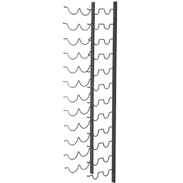 24-Bottle Vertical Wall Wine Rack - Space-Saving Black Steel Storage Holder