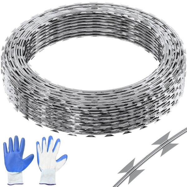 Double Spiral Razor Wire Fencing - 98ft Anti-Climb & Wildlife Deterrent