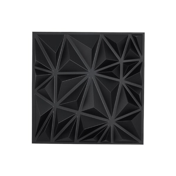Matte Black 3D Diamond Wall Panels - 33 Pack, 2.97 m² Coverage, Easy Install