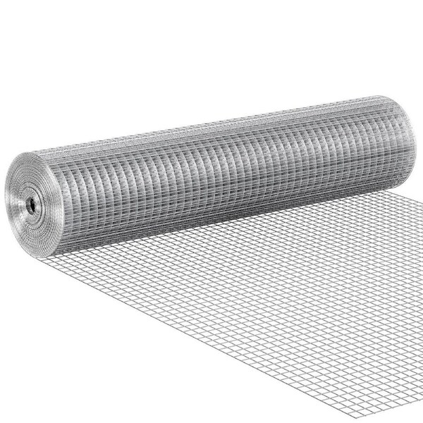 Galvanized 1/2" Mesh Wire: 24in x 25ft Roll for Garden & Animal Fencing
