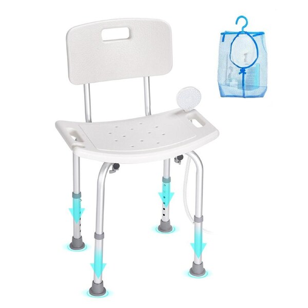 Adjustable Non-Slip Shower Chair with Backrest for Enhanced Bathroom Safety