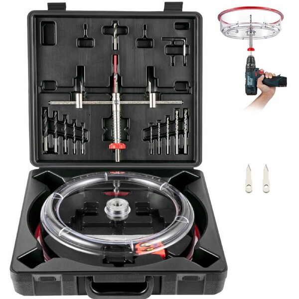 Adjustable Hole Saw Cutter Kit with Dust Shield for 1-5/8" to 8" Holes