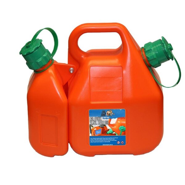 Fuel and Bar Oil Combination Bottle Can 6 Litre / 2.5 Litre Suits Chainsaw 4WD B