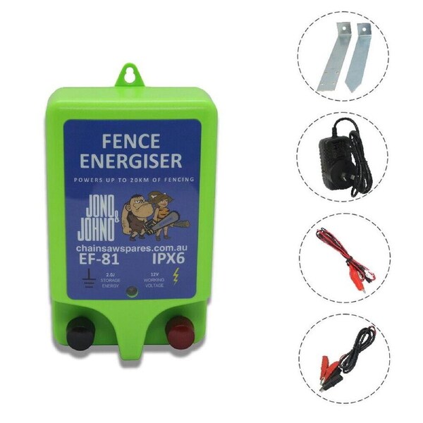 Electric Fence Energiser 20km Range Battery Powered 12 Volt Mains Powered 240v