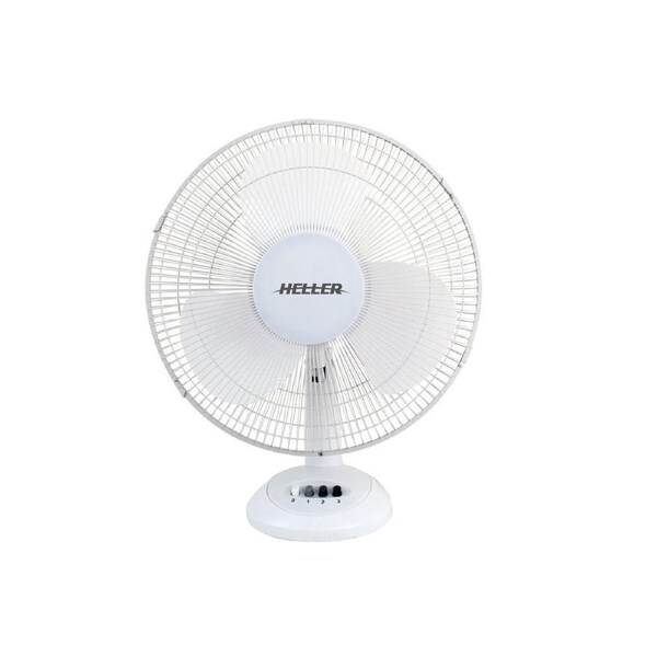 Heller 40cm White Desk Fan HHDF40S – Tilt Adjustable with Oscillation Function