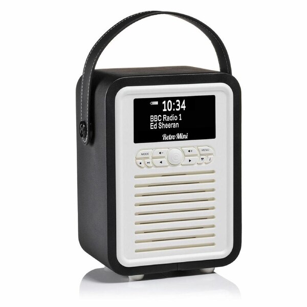 VQ Retro Mini DAB Radio – Black, Dual Alarm Clock with Snooze, Sleep Timer & Countdown