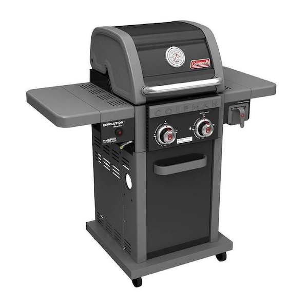 Coleman Revolution 2 Burner BBQ w/Folding Shelves Black Gloss REV2BGL